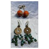 Orange Bead Drop Earrings & Vintage East Africa 5