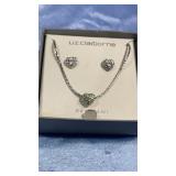 Liz Claiborne Silver Toned Necklace & Earrings