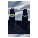 2 Fashion Rings w/ Stones sz 6.25