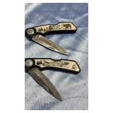 2 Maxon Folding Knives 1 w/ Bear & 1 w/ Eagle 2 Maxon Folding Knives 1 w/ Bear & 1 w/ Eagle