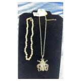 16" Pearl Like Necklace, Fashion Bug Necklace 16" Pearl Like Necklace, Fashion Bug Necklace