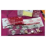 1999 US Uncirculated Coin Set 5 Coins Ea D Mint & 1999 US Uncirculated Coin Set 5 Coins Ea D Mint &