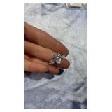 Sterling Ring  w/ CZ Stones sz 8