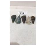 5 Stone Arrow Heads Different Rocks 5 Stone Arrow Heads Different Rocks