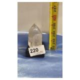 Crystal Rock on Wood Stand 3 3/4" Tall