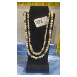 2 Multi Colored Pearl Necklaces 14" & 16" Long