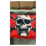 Flag Skull w/ Crossed Swords Red Background Flag Skull w/ Crossed Swords Red Background