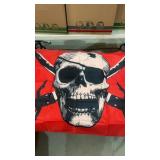 Flag Skull w/ Crossed Swords Red Background