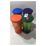 4 New Tornado Mixer Glasses w/ Lids 4 New Tornado Mixer Glasses w/ Lids