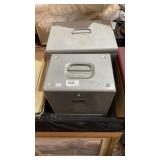 2 Vintage Metal Storage Boxes 1- Letters? 2nd Has 2 Vintage Metal Storage Boxes 1- Letters? 2nd Has