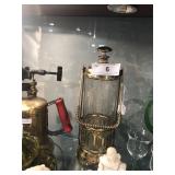 Vtg Brass and Glass Decanter Musical