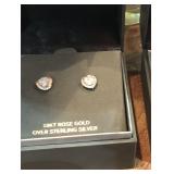 18 Kt Rose Gold Over Sterling Heart Earrings