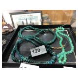3 Strands of Beads - 2 Turquoise & 1 Jade