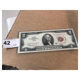 1963 $2 Two Dollar Red Dot Note