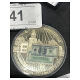 Ben Franklin Mini Dollar on Large Token