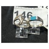 2 Sterling Rings One w/ Stone   sz 7