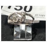 Sterling Silver Ring w/ Cat sz 7.25