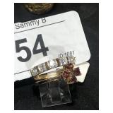 2 Sterling Vermeil Rings w/ Stones     sz 8