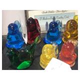 7 Small Glass Birds Most are Signed