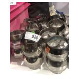 Vtg 18 Pc Glass & Silver Rim Round Glasses