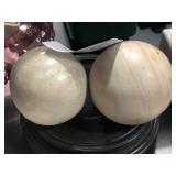 2 Carved Rock Balls