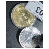 Silver and Gold Plated BIT Coins