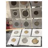 Sheet of Foreign Coins & Tokens