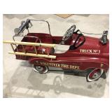 Fire Truck Pedal Car -  As is Missing  1 Ladder