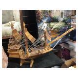 3 Mask Wood Sailing Ship