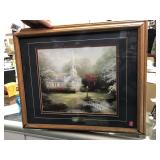 Framed Thomas Kinkade "Hometown Chapel" Picture