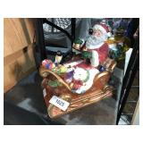 Santa Decoration in Ceramic Sled one piece