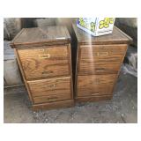 2 Wooden Filing Cabinets