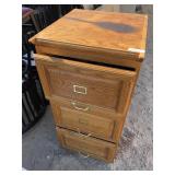 wooden filing cabinet w/ computer spearkers