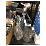 1 Vase and 2 Decanters