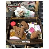 wicker basket w/ crafting items