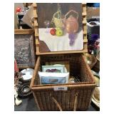 Picnic Basket Wicker & Misc