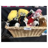 Basket of Beanie Babies TY Bears