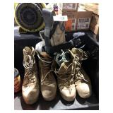 military boots and gun holster