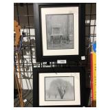 2 black & white prints