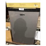 stainless dorm room fridge