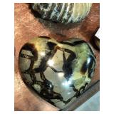 Heart Shaped Septerian Stone w/ Crystals