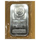 .999 1oz Silver Bar - Mogan Silver Dollar Motif