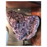 Geode Crystal Amethyst Polished Sides on Metal