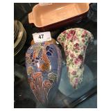 2 Ceramic Wall Pocket Planters