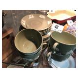 Green Wedgewood Desert Set  14 Pieces