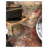 2 Orrefors Floral Pattern Footed Bowls w/ Paper