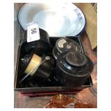 Plastic Mitchell Fishing Box w/ Reel & Holders