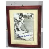 Framed Hank Aaron Baseball Photo Signed