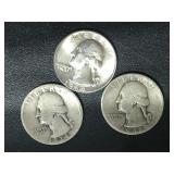 3 Silver Quarters -1934, 1948, 1964 D