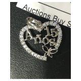 Sterling and CZ Heart Pendant